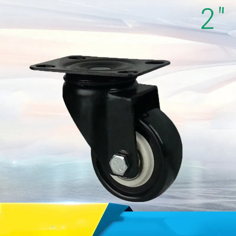Red double bearing mute universal caster with wheel and metal bracket for furniture