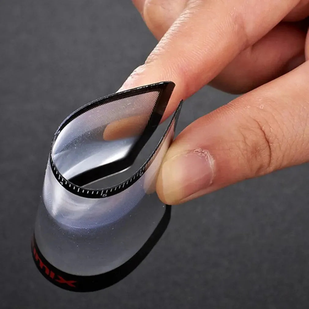Black and white portable credit card sized plastic magnifier for reading