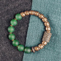 Retro ethnic style couples bracelet with natural agate stone beads in traditional processing