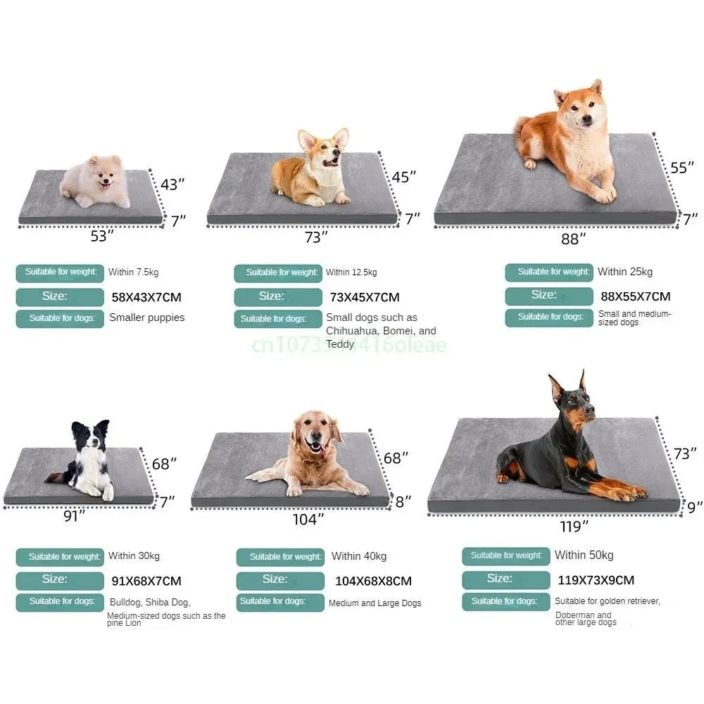 Double-sided waterproof leather dog bed for small medium dogs, bite-resistant removable crate mat, XS-XXL