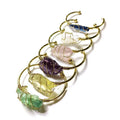 Natural crystal rough stone bracelet with gold winding geometric bohemian design