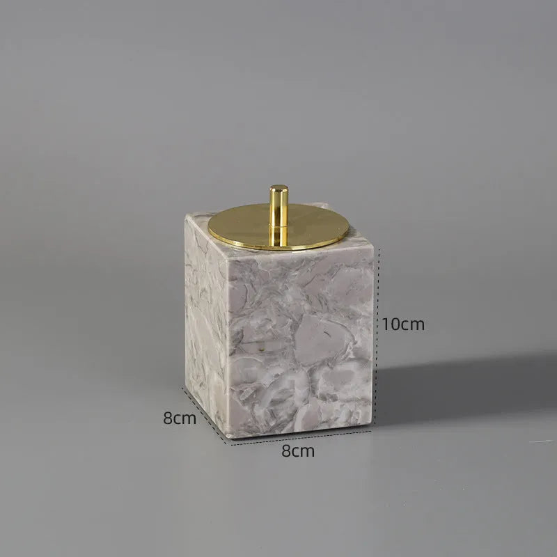 Marble bathroom toilet set with Bawang flower pattern including 16 pieces such as tissue boxes, lotion bottles, soap dishes, trays