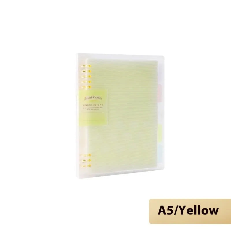 Refillable spiral notebook in A5 and B5 sizes with colourful PP cover options