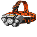 10W LED miner's headlamp with rechargeable battery, PVC construction, and included accessories