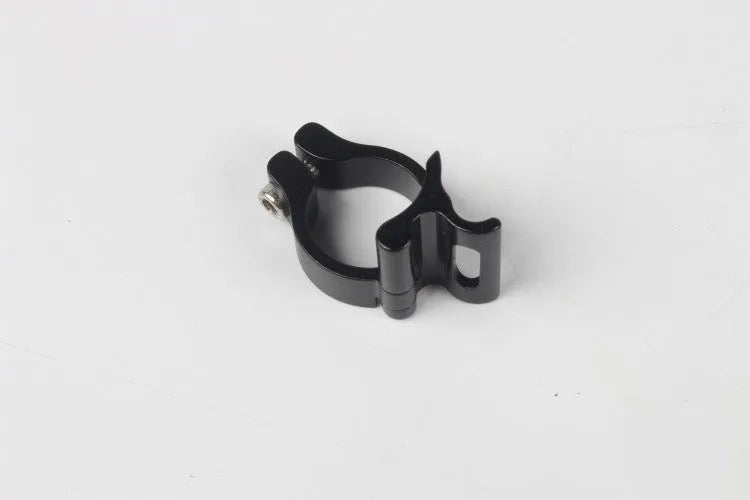 Black aluminium alloy vehicle clamp ring with a 28.6mm diameter for automotive cable management.
