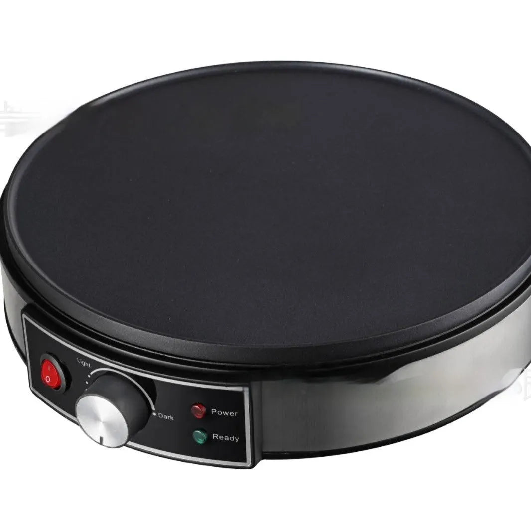 Black 30cm adjustable temperature electric baking pan with non-stick cooking surface