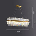 Stainless steel and crystal multi-head ceiling chandelier with adjustable height
