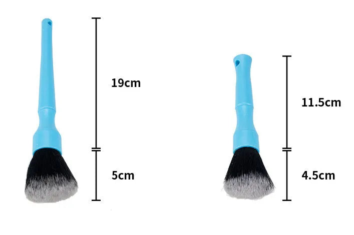 Car detail brush with soft nylon bristles for interior cleaning, DT Short black handle