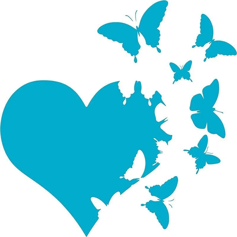 Love Butterfly Car Body Decoration Sticker in plastic 15x15cm with butterfly design and six colour options