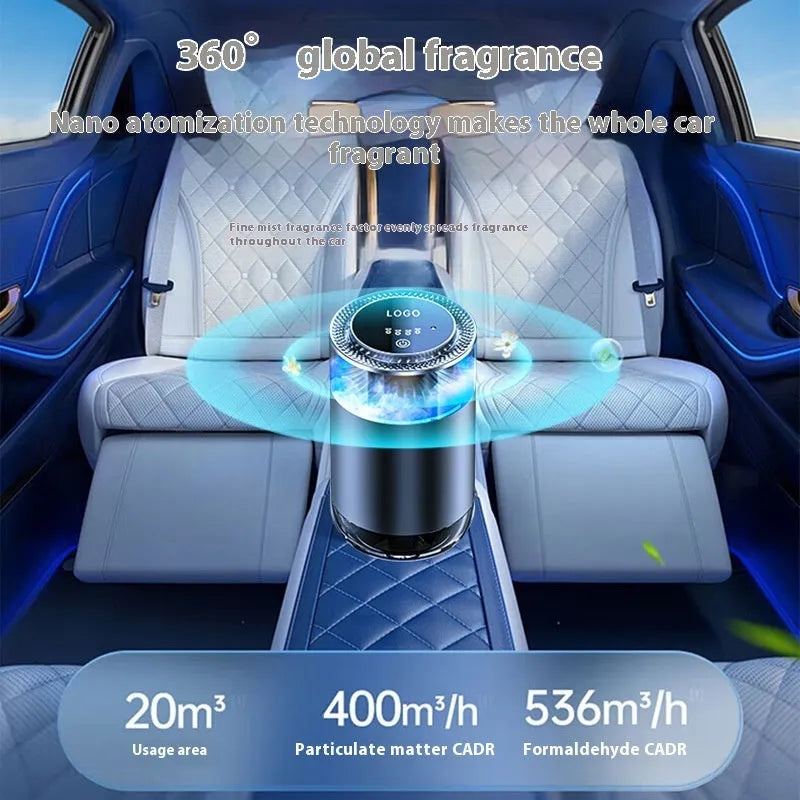 Car aromatherapy diffuser cloud mist air freshener with charging cable for RVs trucks sedans