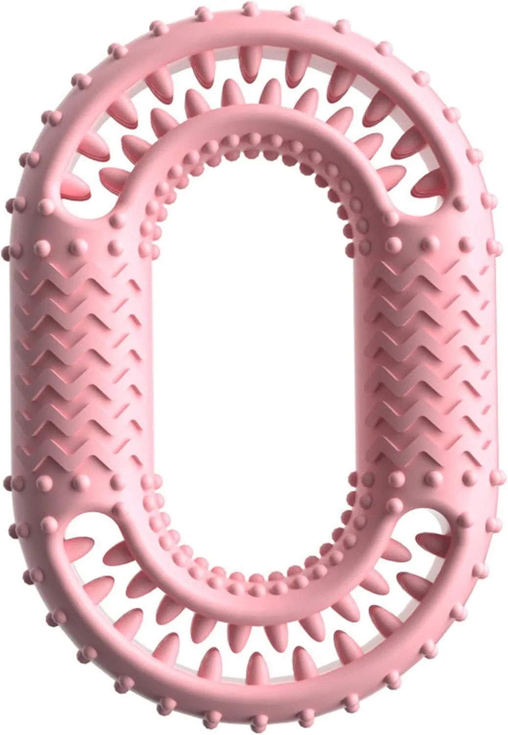 Blue o-ring shaped dog toy for aggressive chewers measuring 12.5 cm