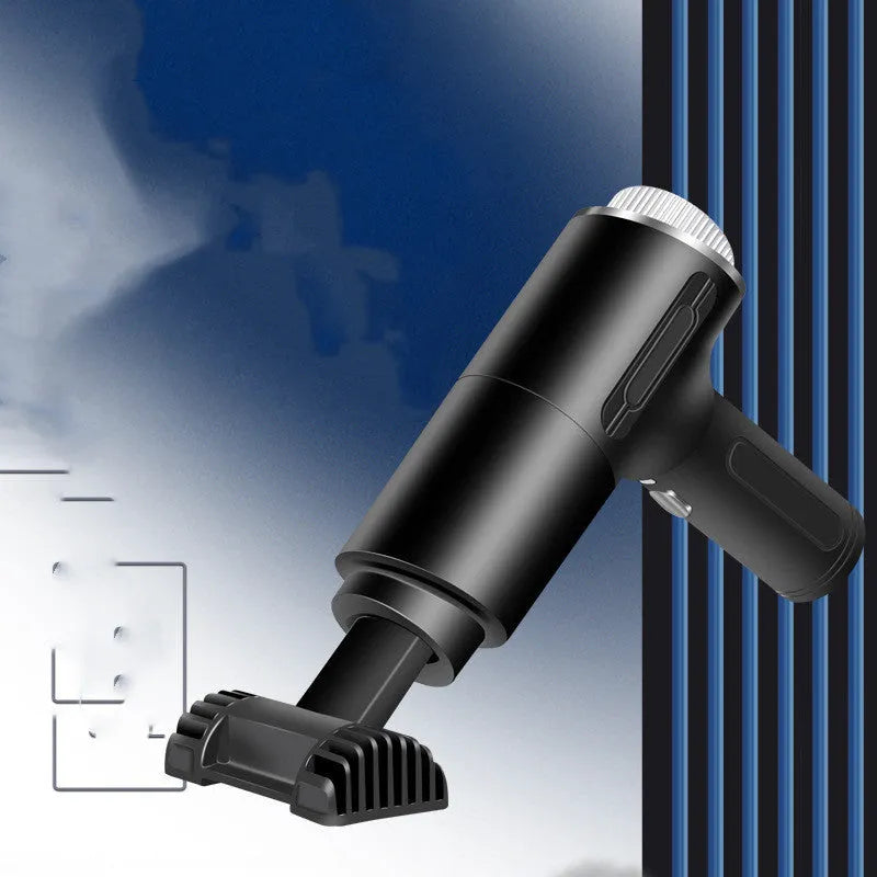 Handheld car vacuum cleaner with 9000mbar suction, 12V wired and wireless USB options, ABS body