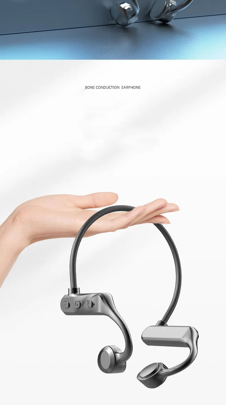 K69 air conduction ear hook Bluetooth headset in black, green or pink with 15 metre range and USB charging