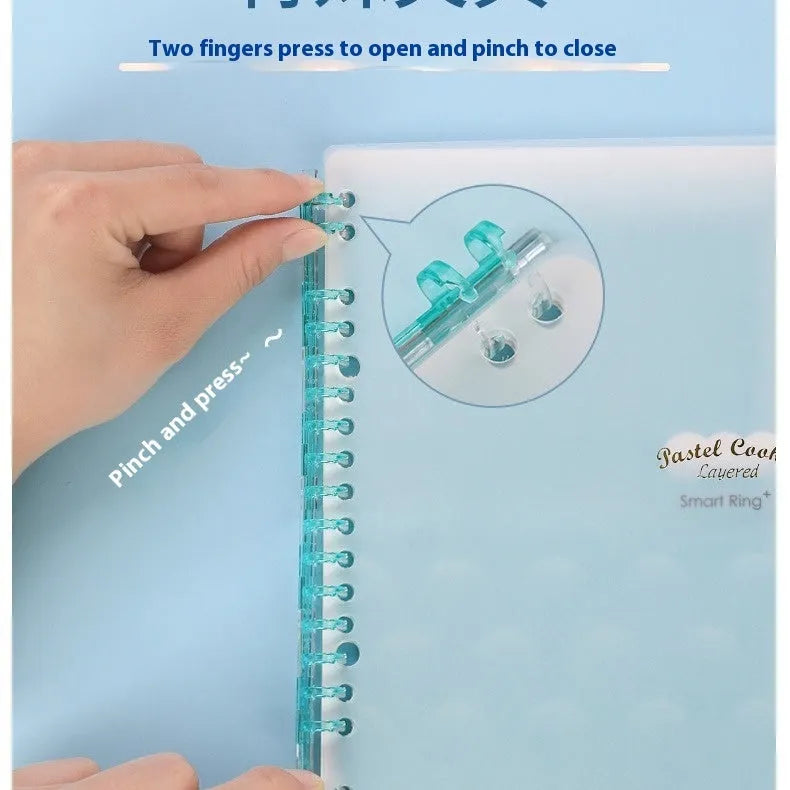 Refillable spiral notebook in A5 and B5 sizes with colourful PP cover options