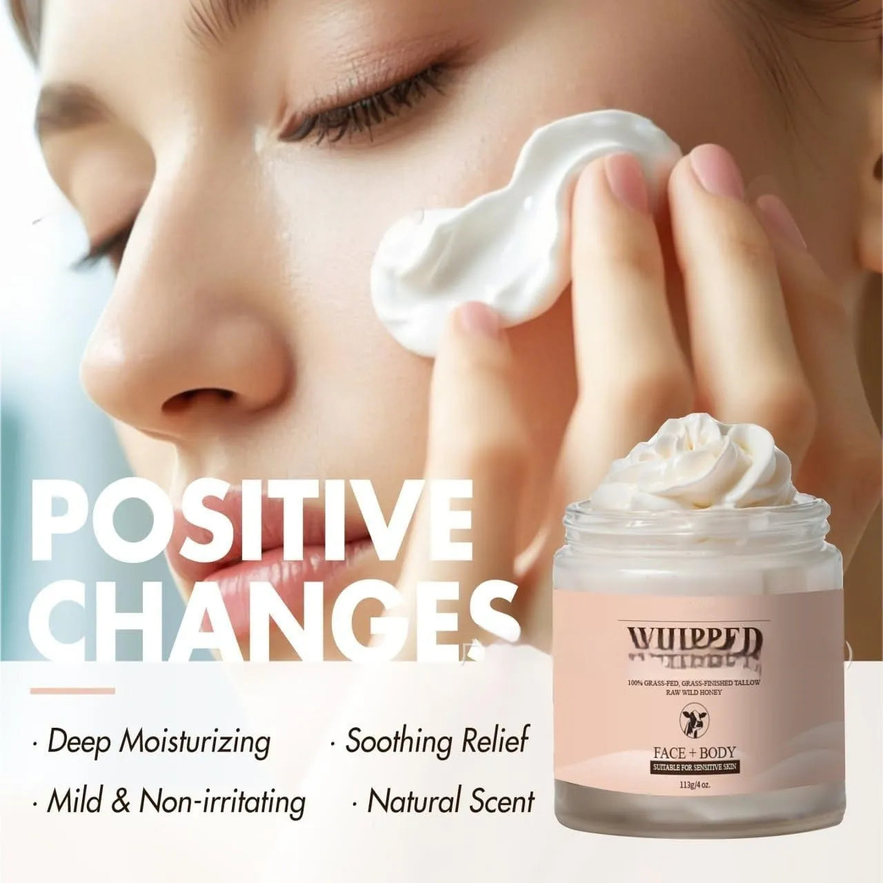 113g butter cream facial moisturiser jar for dry skin relief