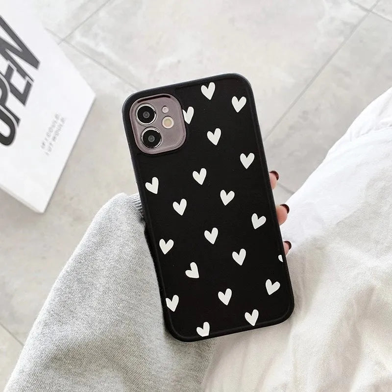 TPU phone case with all-inclusive lens cover and multi-flower chrysanthemum painted design for iPhone