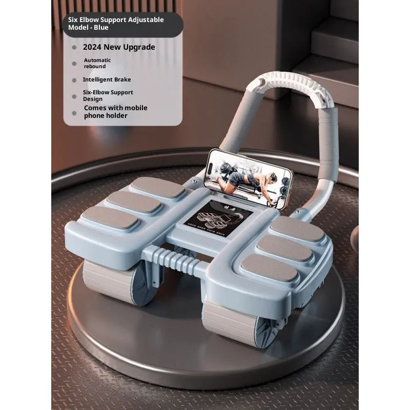 Abdominal wheel automatic rebound home fitness equipment in black, blue, and orange options