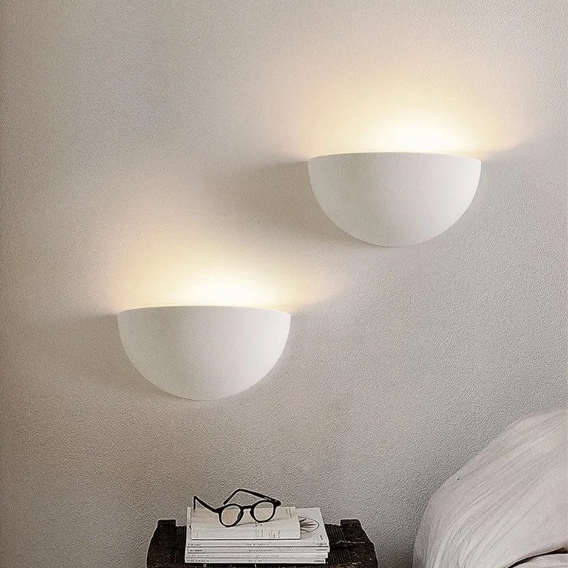 Gypsum aluminium bedside lamp with switch control for TV background wall, 3000K 4000K light colour