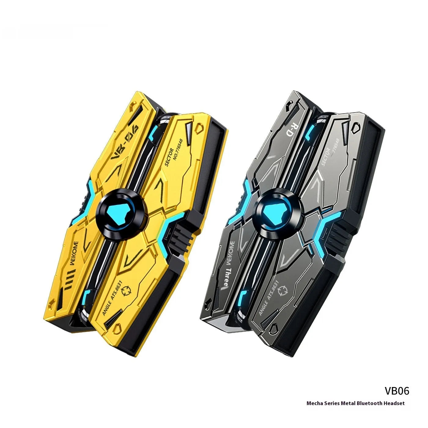 Mech Battleship three-generation alloy Bluetooth headset in tarnish colour, creative design