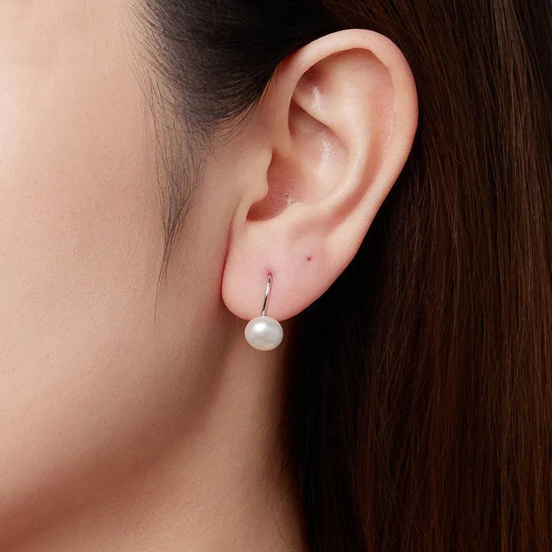 Romantic pearl earrings in 925 sterling silver for women BSE1214 colour silver tone