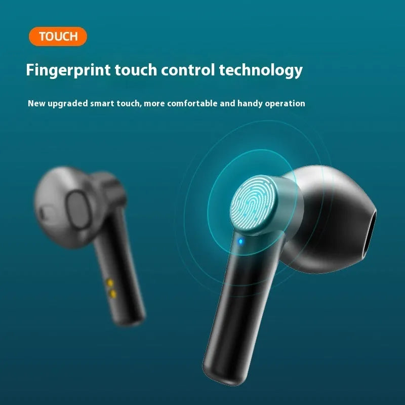 Wireless Bluetooth sports earbuds with digital display charging case in black colour
