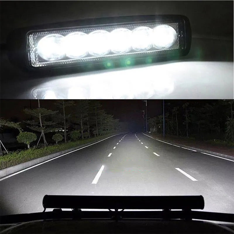Black die-cast aluminium car auxiliary LED light with bracket mount