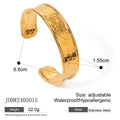 Silver wing design adjustable ring on hand showing opening mechanism