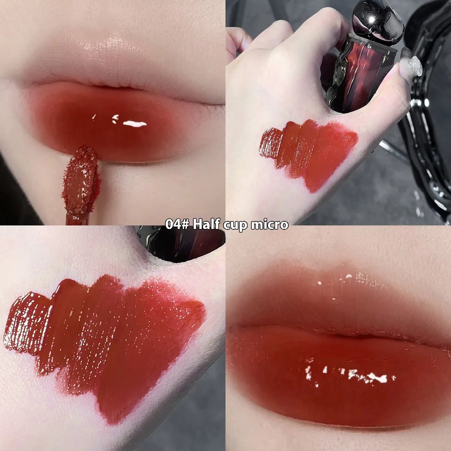 Glacier Lava Lip Lacquer mirror makeup product with built-in applicator in seven colour options