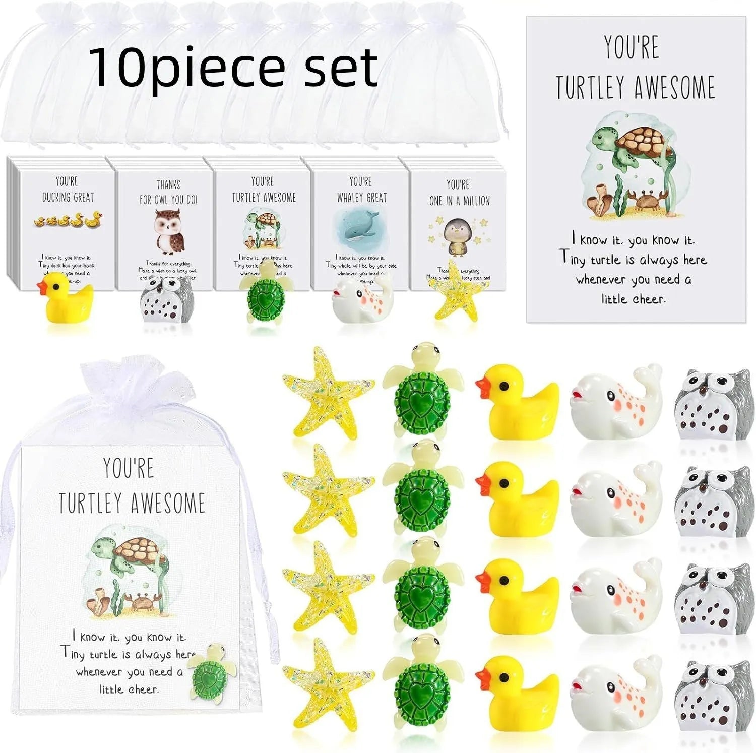 Set of resin memo cards with inspirational pun text and scrape pen texture design