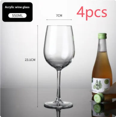PC acrylic wine glass in modern simple style with 300ml or 550ml capacity