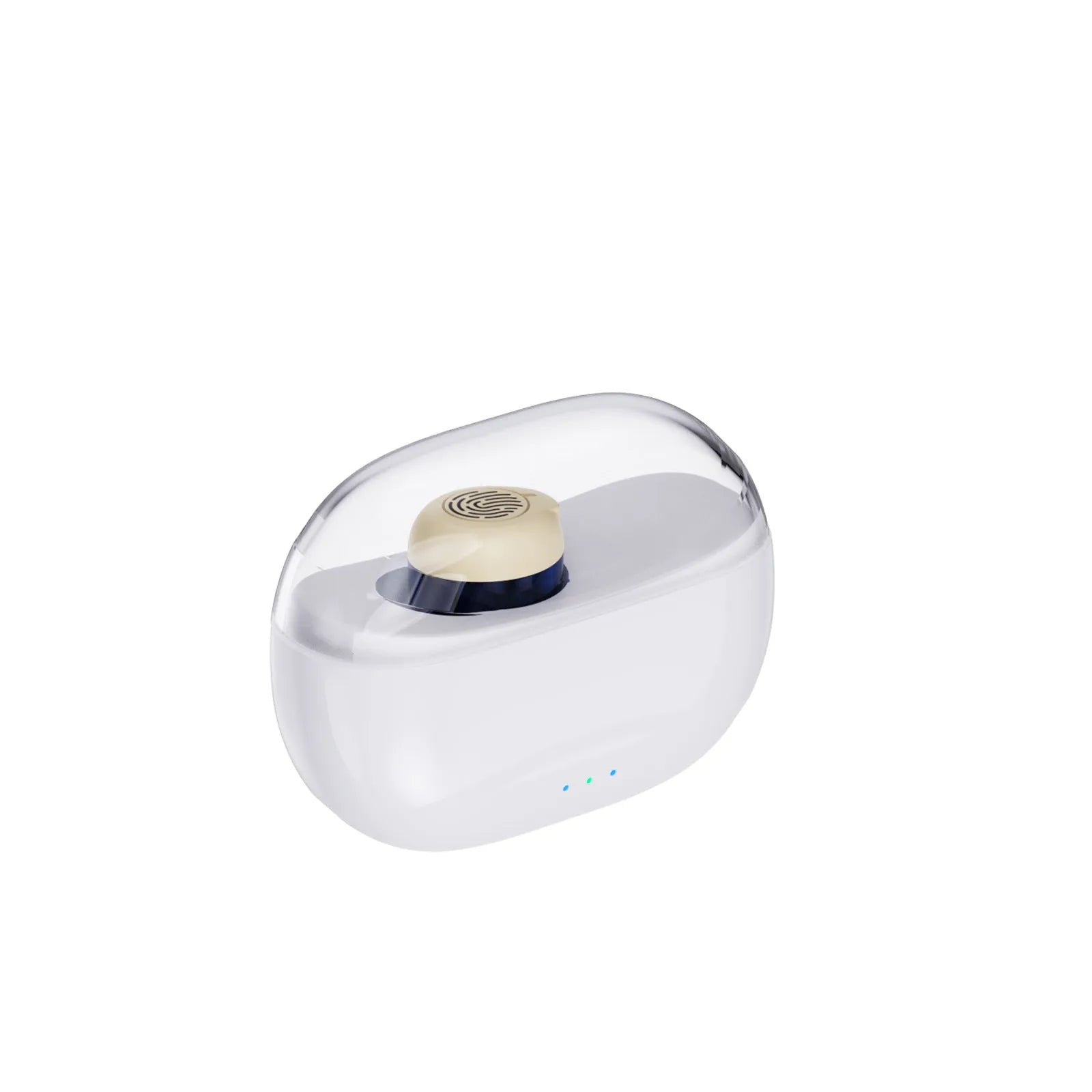 Intelligent noise reduction hearing aid for elderly with touch control and Type-C charging, available in black, white, blue, red, and skin colour