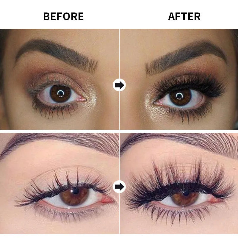 Black waterproof mascara for thick curled lashes with sweat-proof formula that resists smudging