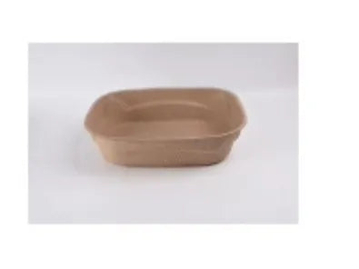 Brown disposable biodegradable cat litter box shown in three different size variants.
