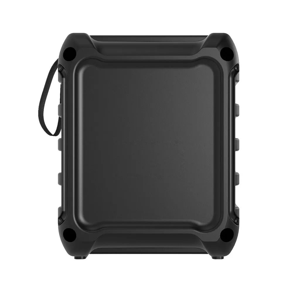 Portable Bluetooth speaker with compact design measuring 110x87x137mm for desktop outdoor home use