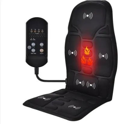 Black electric cervical vertebra car kneading instrument with wireless remote control.