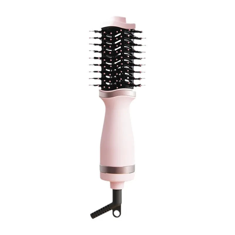 Pink multifunctional hair dryer and curling comb styling tool with constant temperature feature