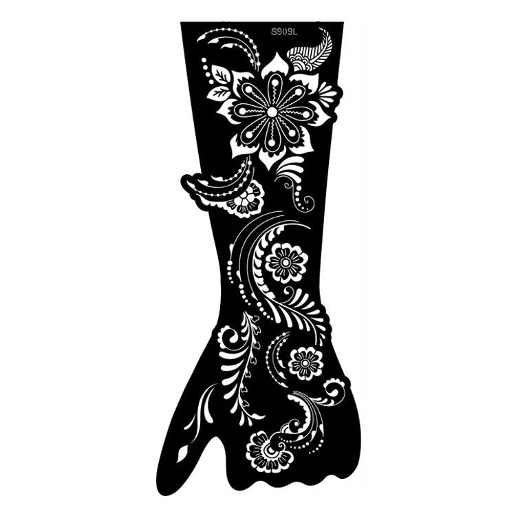 Geometric hollow template tattoo stickers showing intricate paper carving designs for stencilling