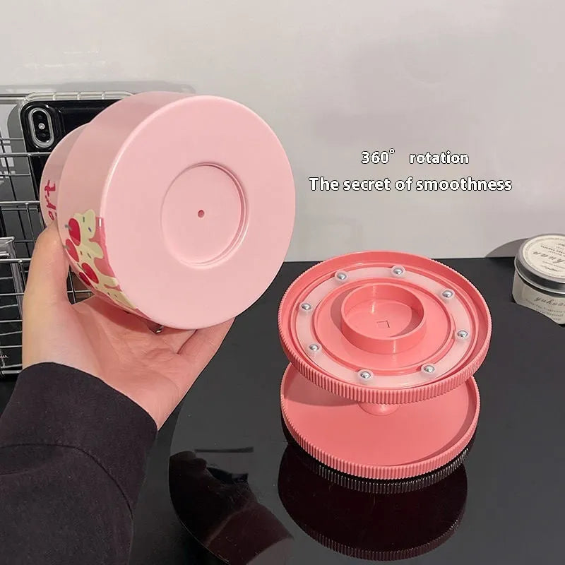 Japanese-style rotating cosmetic brush storage barrel in beige with 18-litre capacity