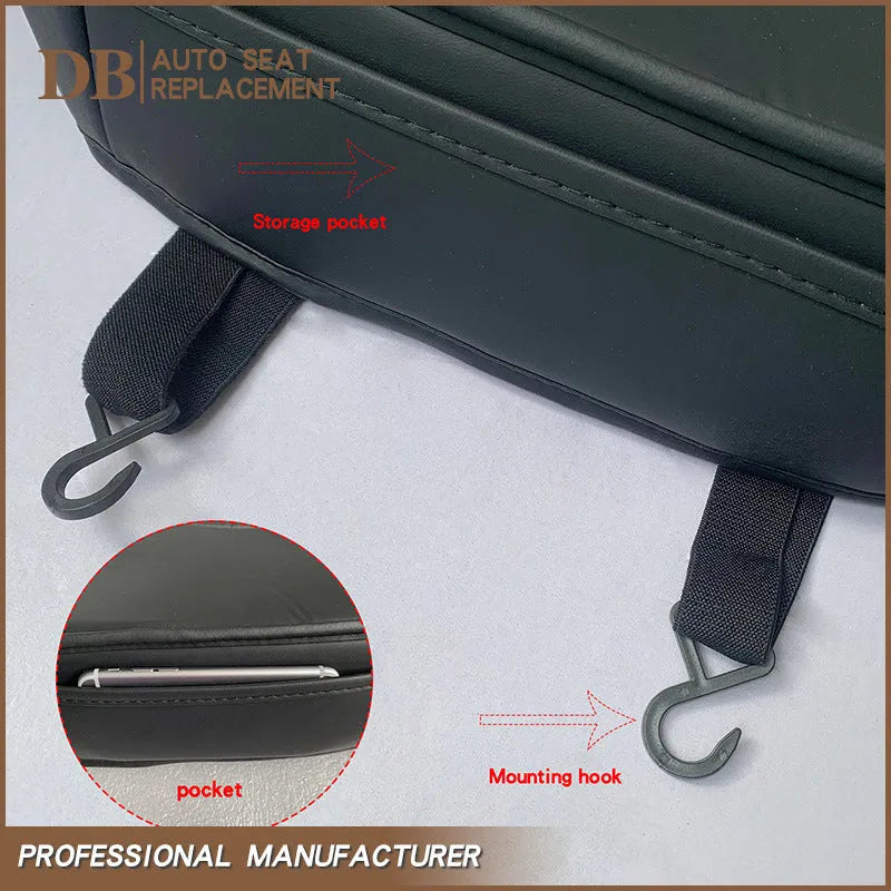 PU leather car seat cover for four-door SUV in black beige gray