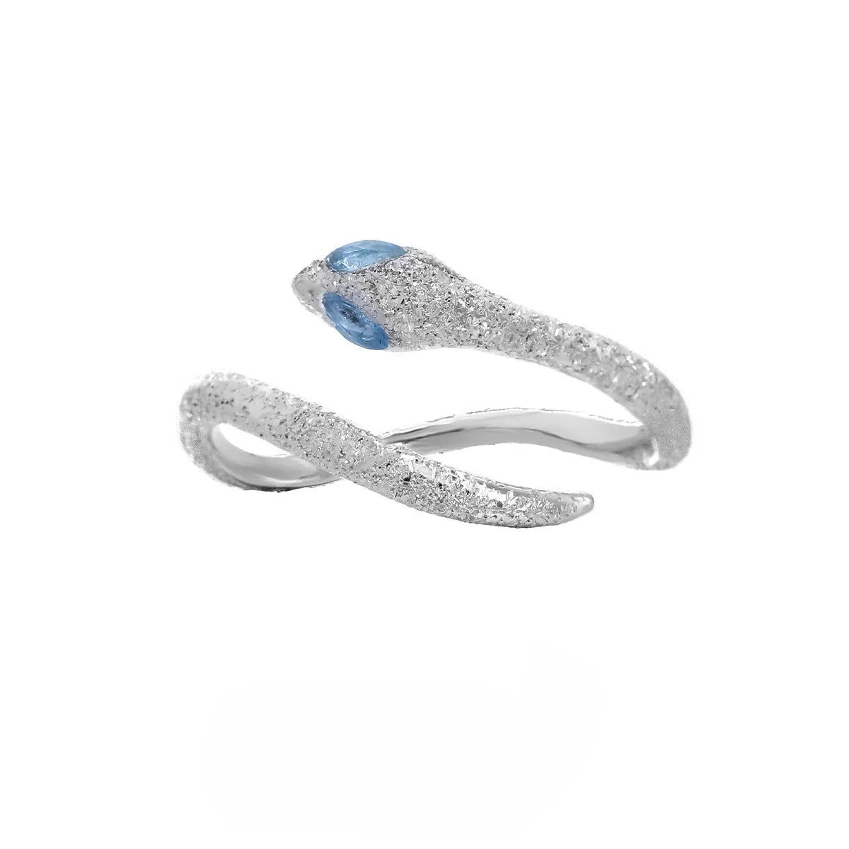 Women's adjustable snake zodiac ring in platinum colour with silver electroplated finish