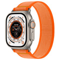 Nylon Apple Watch strap with single ring loop fastening shown in army green colour.