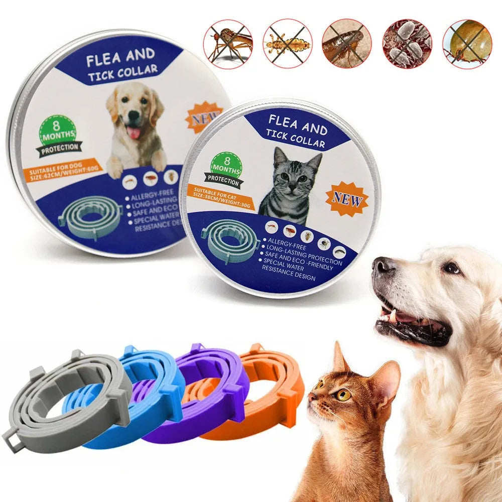 Anti-flea pet collar for cats and dogs, plastic construction in Rose Red colour