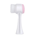 Blue handheld pet paw brush with nylon bristles for cleaning dog and cat paws.