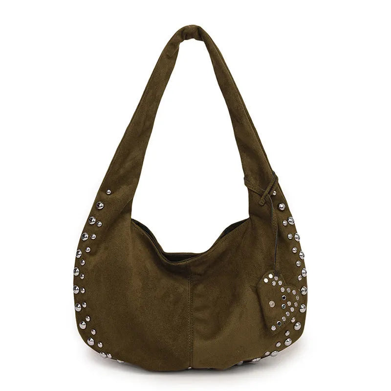 Soft plush women's retro tote handbag in strapless design showing colour options.