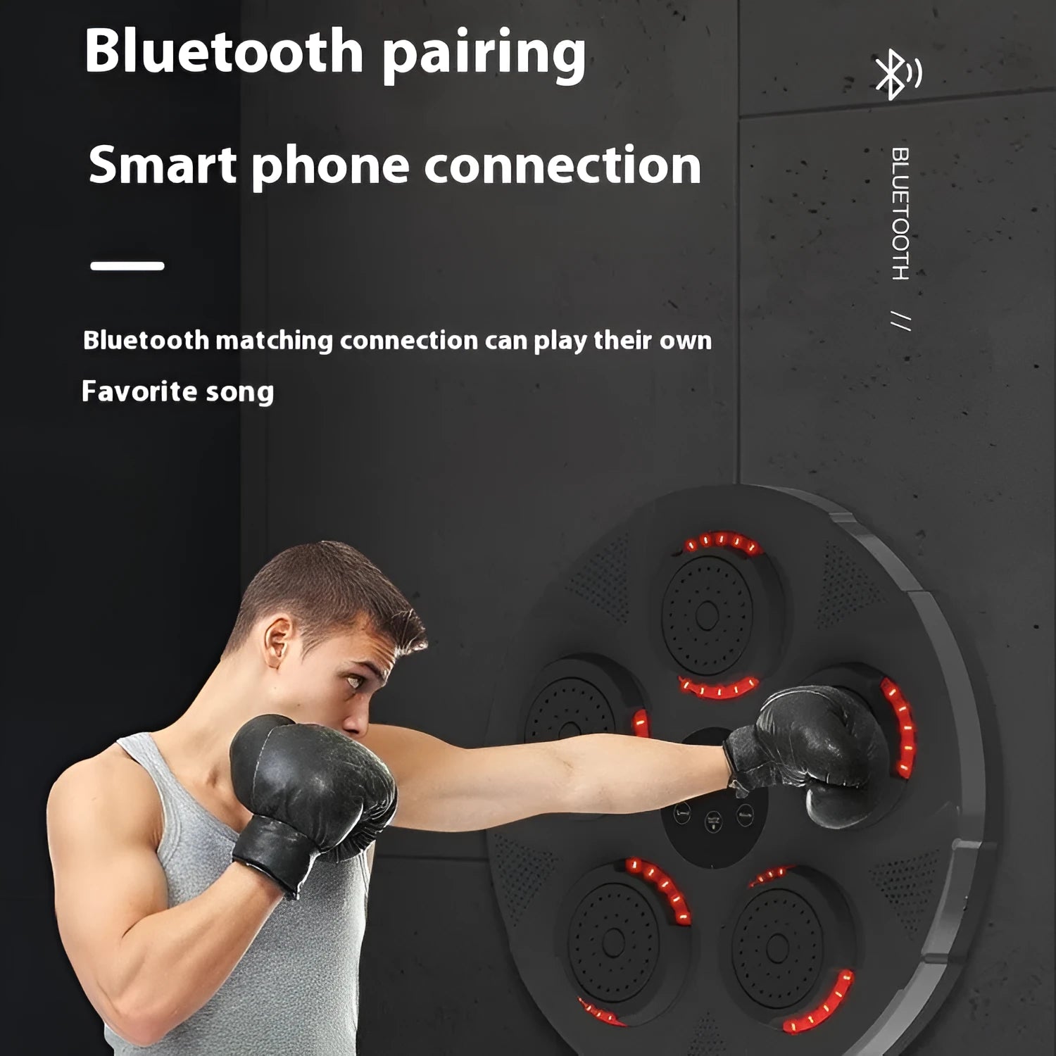 Wall-mounted smart boxing trainer with ABS fight sandbag and charging cable
