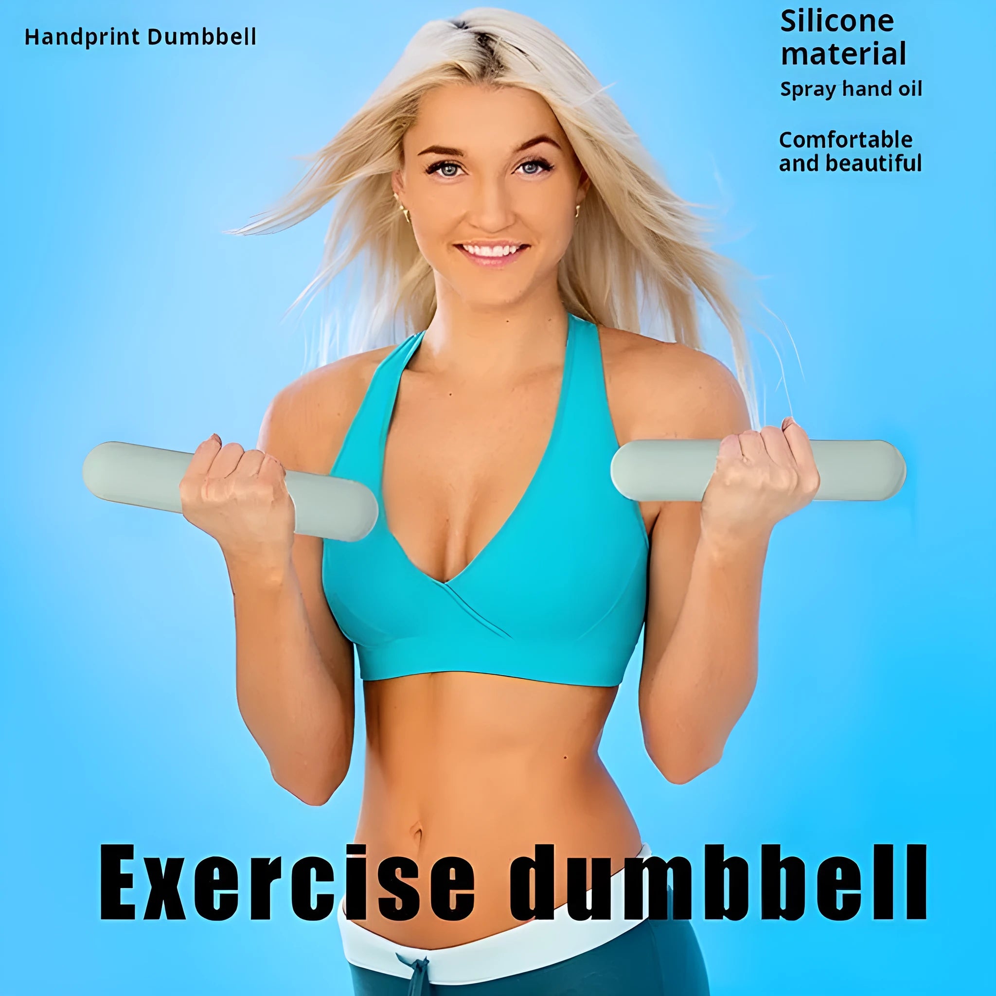 Silicone-edged yoga dumbbell stick with cast iron construction in various colours and weights