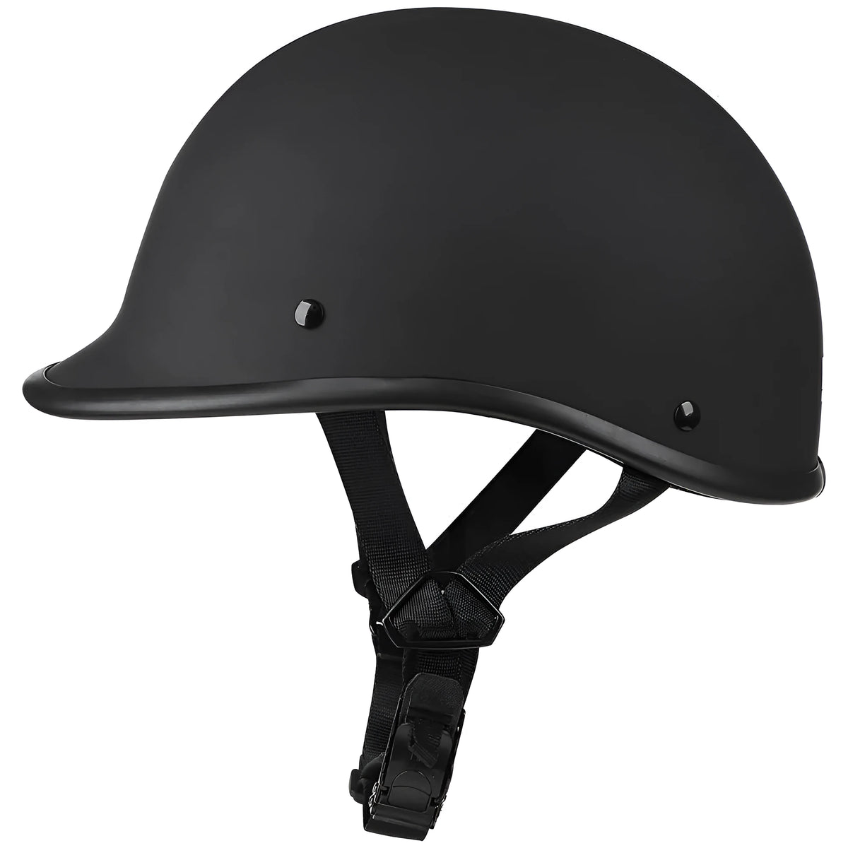 Retro curved ABS motorcycle helmet in matte black, unisex four-season design, sizes M to XXL