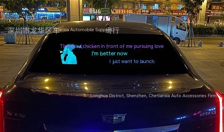 90x25cm voice controlled car rhythm lamp with electroluminescent panel showing music synchronised lighting
