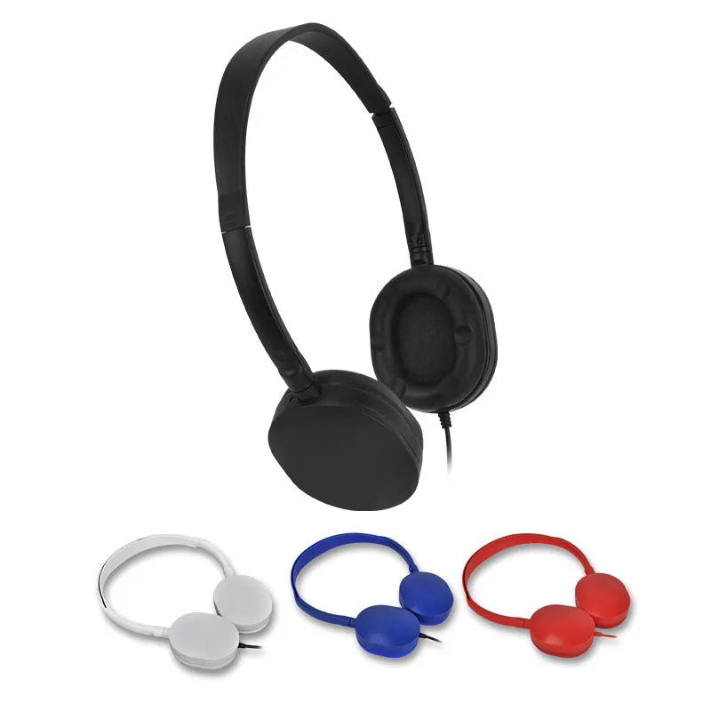 Home Fashion retro wired headset with silicone earpads and 1.2m cable in solid colour design