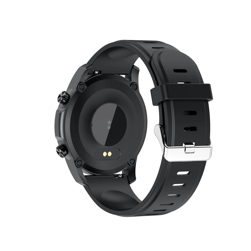 Youth2 black smart bracelet with body temperature monitoring on a wrist, showing 1.3-inch touch screen.